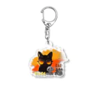 ArayashikI_Japanのサングラス黒猫【アクリルキーボルダー】 Acrylic Key Chain