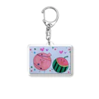 結華の障害者アート 手描きイラスト スイカ 水風船 Acrylic Key Chain