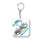 とりちゃん。のイルカ(ボード／黄色) Acrylic Key Chain