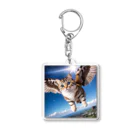 かわいい旅人のFlying cat Acrylic Key Chain