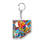 Blueの七色の蝶 Acrylic Key Chain