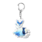 yuuの黒猫と青い鳥 Acrylic Key Chain