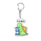 咲牙めぶの氷河期の氷でひょうがき氷をつくるステゴくん Acrylic Key Chain