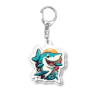 sameeeのカートゥーンサメ君グッズ（AIイラスト商品） Acrylic Key Chain