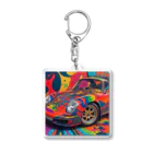 Infiniti_Dreamerのペイントまみれのビンテージ車 Acrylic Key Chain