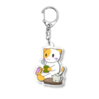 たみ★ずかんのお茶飲むたみねこ Acrylic Key Chain