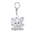 れいにゃん堂&れいにゃあ～と😺のチョークアートの白猫[Magao Neko] Acrylic Key Chain