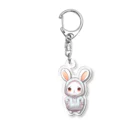 Vasetti_pressのパーカーを着ているうさぎちゃん Acrylic Key Chain