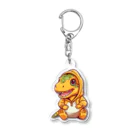 Vasetti_pressのパーカーを着たティラノサウルス Acrylic Key Chain