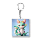 路傍の石のもふもふ村のグリーンドラゴン Acrylic Key Chain