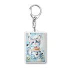 bluedolphinのねことケーキ Acrylic Key Chain