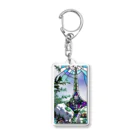 はる【AI世界遺産】のステンドグラス風猫@ダマスカス Acrylic Key Chain