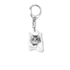 猫竹（nekotake)のペン画のしましま猫ちゃん Acrylic Key Chain