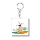 lumièreの水彩画の風車に彩を Acrylic Key Chain