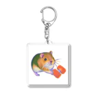 henohenomohejiadの筋トレしているハムスター Acrylic Key Chain