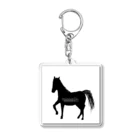 みんなのみすたーさんの silhouette horse Acrylic Key Chain