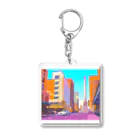 FACTORY MOWのヴィンテージアメリカの街並み Acrylic Key Chain