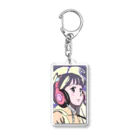 Tsuneのヘッドフォンを付けた女性キャラクターグッズ Acrylic Key Chain