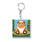 動物マニアのドット絵ショップのドット絵の可愛いクマちゃん🐻🎋 Acrylic Key Chain