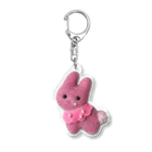 nanaqsaのご飯粒くっつけたうさぎ Acrylic Key Chain