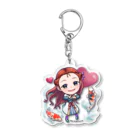 #とちぎけんV25 Official Shopの巴絵の巴波川に恋・鯉シリーズ Acrylic Key Chain