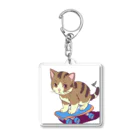 可愛い猫ちゃんのスケボー猫ちゃん Acrylic Key Chain