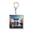 HRC_SUZURI-01の神社 富士山と鳥居 Acrylic Key Chain