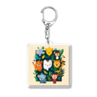 itacyoko(AIイラスト屋)の動物の楽園 Acrylic Key Chain