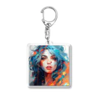 ロイの楽しいデザイン屋さんの絵画風の美女（アリアのたそがれ） Acrylic Key Chain