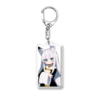 ケモ耳美少女キツネちゃん（AIart）の白髪美少女キツネちゃん Acrylic Key Chain