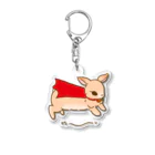 もしゃうさのスーパーうさ「出動」 Acrylic Key Chain