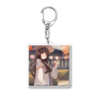 ワンダーワールド・ワンストップの可愛らしいロングヘアの女性のグッズ Acrylic Key Chain