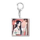 ワンダーワールド・ワンストップの浴衣を着た黑髪ロングヘアの綺麗な女性⑨ Acrylic Key Chain