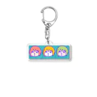 道草堂のキス顔三つ子 Acrylic Key Chain