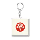 ワンダーワールド・ワンストップのシンプルなPIZZAロゴ入りデザイン Acrylic Key Chain