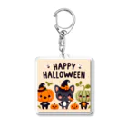 ワンダーワールド・ワンストップのHappy Halloween かわいいハローウィーンキャラクター アクリルキーホルダー