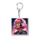 B_possibleのピンク髪の少女 リアルVer. Acrylic Key Chain