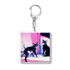 monmoruの1980sの猫又 Acrylic Key Chain