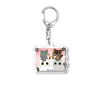 ねこほうチャンネル公式グッズの5匹ねこほうイラストグッズ Acrylic Key Chain