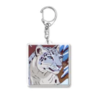 アニマルデザインの息を潜めるユキヒョウ Acrylic Key Chain