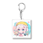 那須モバイル店の帽子を被る女の子 Acrylic Key Chain