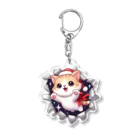 飛び出す！アニマルショップの飛び出す猫クリスマスver Acrylic Key Chain