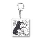 omochiのへやの犬と猫のたたかい Acrylic Key Chain