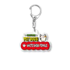 CARTOON PETDOGSの【1104F】C･PETDOGS『White Shiba Female』アクリルキーホルダー Acrylic Key Chain