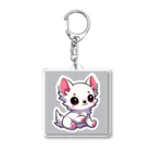 可愛いチワワグッズショップのホワイトチワワちゃん Acrylic Key Chain