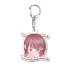 ど2ヶの一人で桃食べる女の子 Acrylic Key Chain