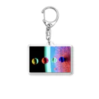 でおきしりぼ子の実験室のParticles‘ World(AI-Aided Design)ー16by9 ver Acrylic Key Chain