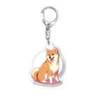 花子の庭のおすわり柴犬 Acrylic Key Chain