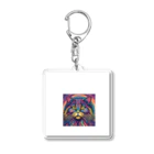 マヌル猫 Manul catのサイケなマヌル猫２ Acrylic Key Chain