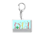 森図鑑の[森図鑑] 仲間に入れて（背景水色） Acrylic Key Chain